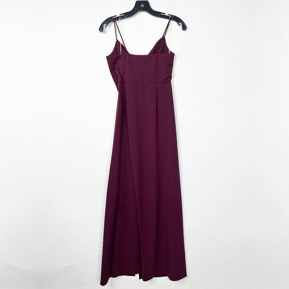 NWT SACHIN + BABI Paulina Gown in Deep Wine  Draped Crepe Maroon Merlot 22 - Picture 5 of 9
